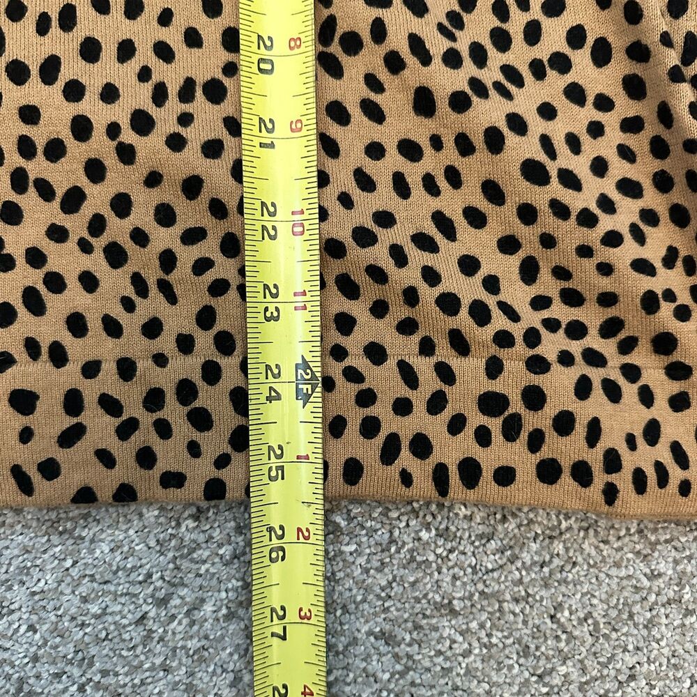 J.Crew Teddie Sweater Large Leopard Cheetah Cotton Knit Top Preppy Classic Chic - Picture 7 of 10